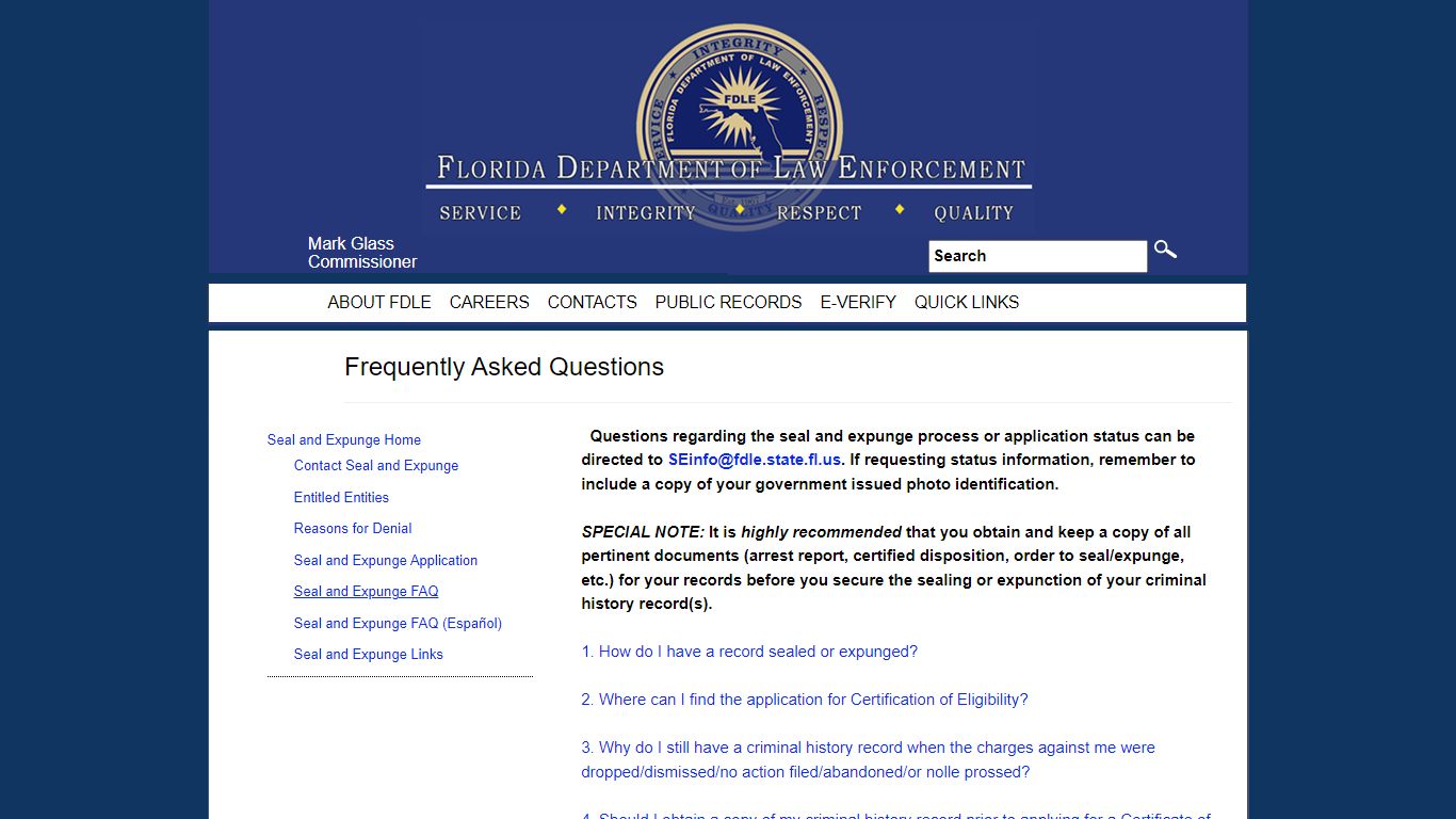 Seal and Expunge FAQ